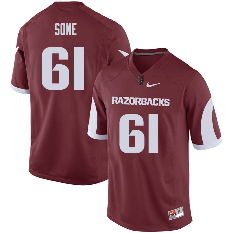 Men #61 Cooper Sone Arkansas Razorback College Football Jerseys Sale-Cardinal